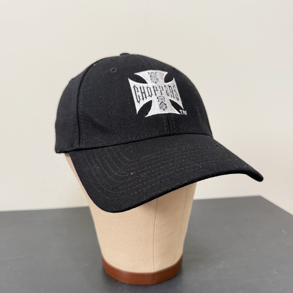 Vintage West Coast Choppers Jesse James Black Stretch Fitted Cap Hat NWT Y2K S/M